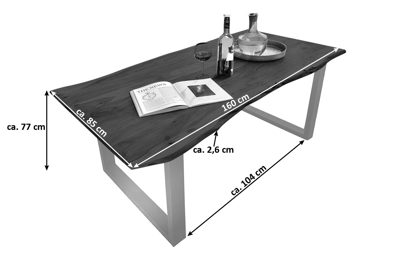 SAM® Baumkantentisch Kapalua, Baumkante, Akazienholz massiv, günstig online kaufen
