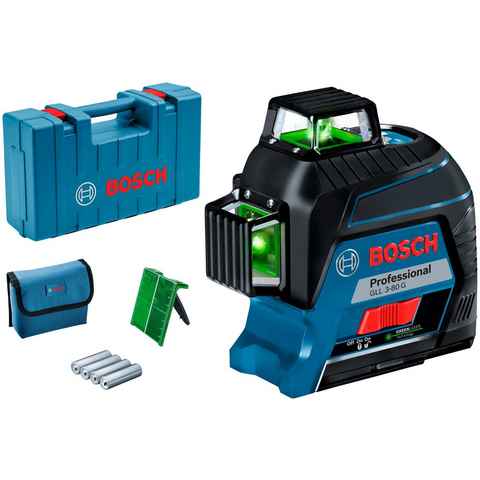 Bosch Professional Linienlaser GLL 3-80 G Professional, (Packung), Messbereich: 30m