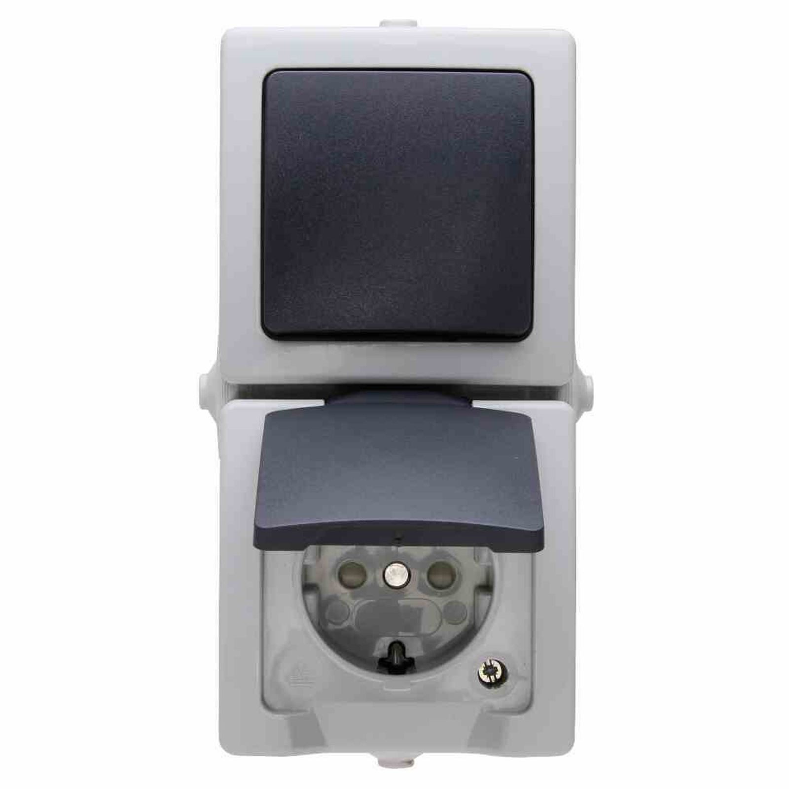 Kopp Steckdose KOPP NAUTIC Steckdosenkombination IP44 grau – Aufputz