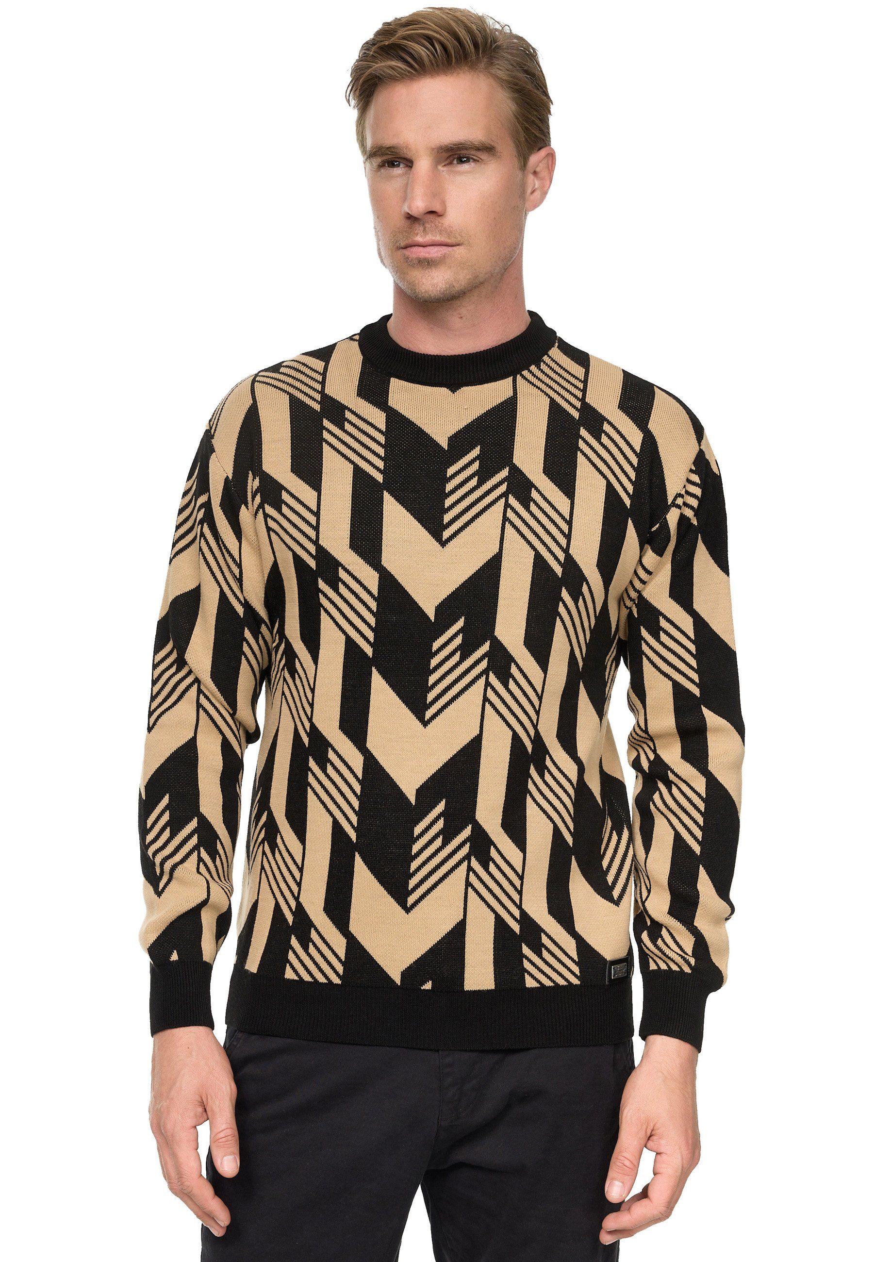 Rusty Neal Strickpullover in zweifarbigem Design