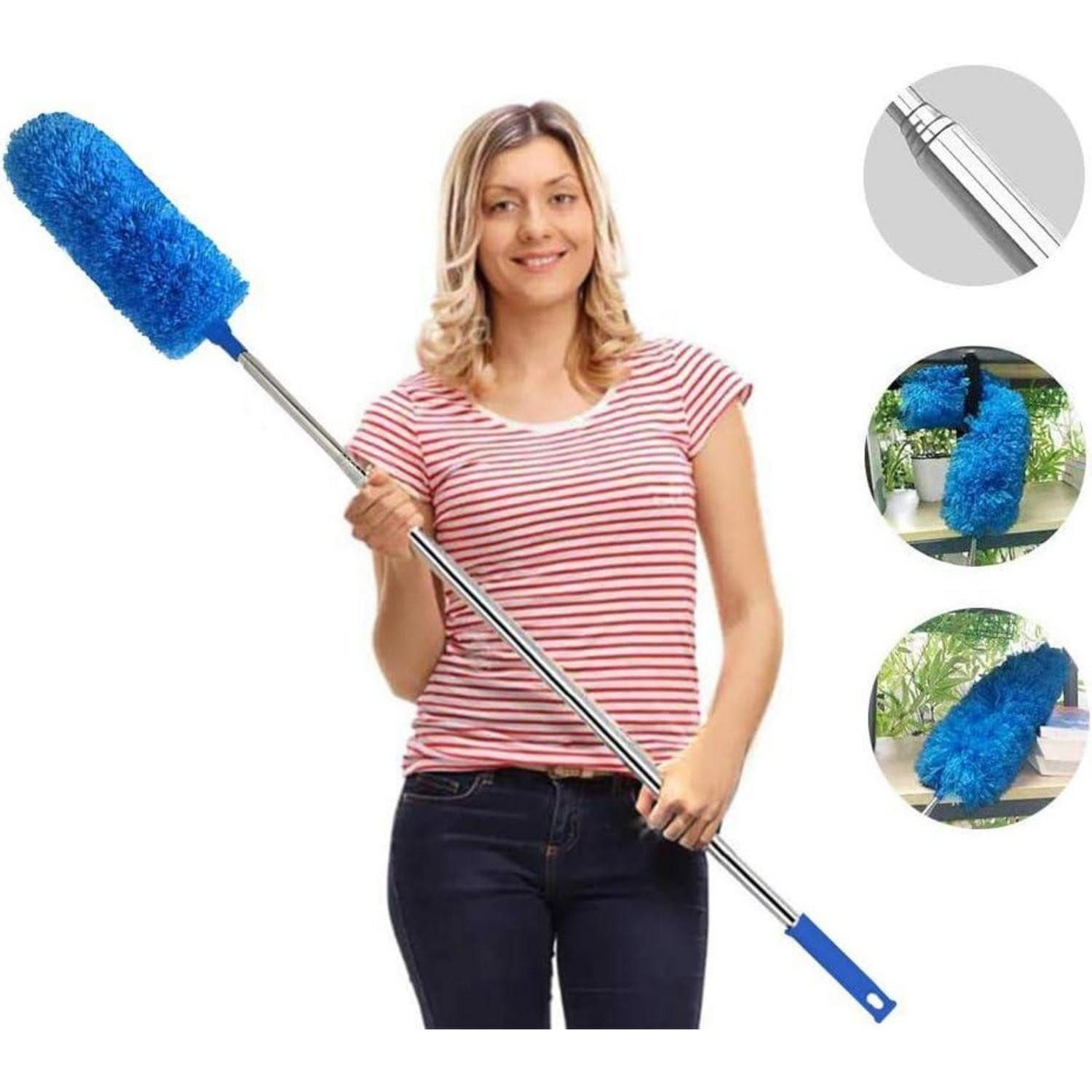 LuxusKollektion Staubwedel Staubwedel Teleskop Ausziehbar 254cm Mikrofaser Waschbar Blau (1-St)