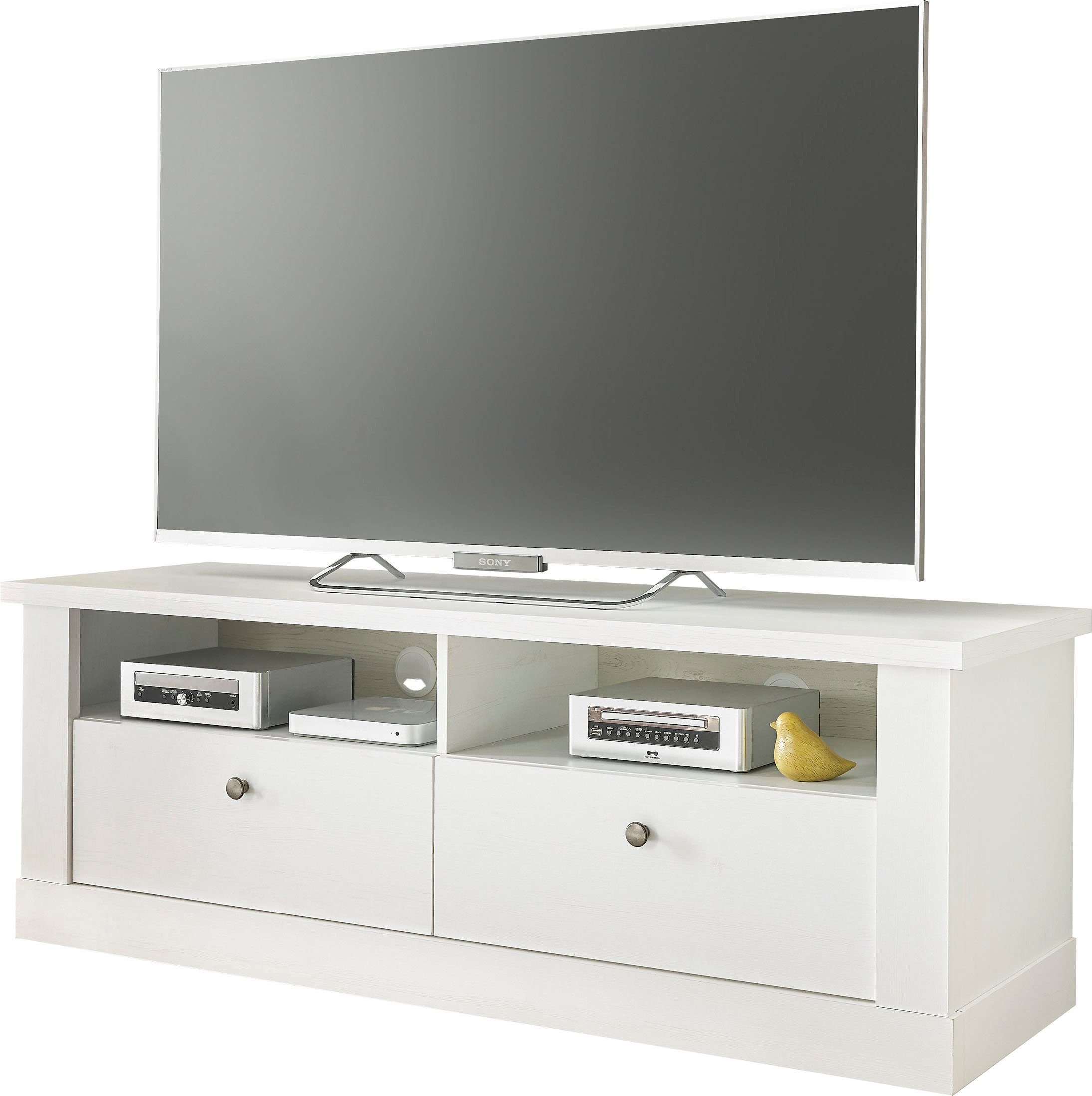 Home affaire Lowboard RAVENNA, im romantischen Landhausstil, Griffe aus Metall, Breite 132 cm