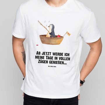 Mr. & Mrs. Panda T-Shirt Pinguin Angelboot - Weiß - Geschenk, Neustart, Schlafshirt, verträumt (1-tlg)