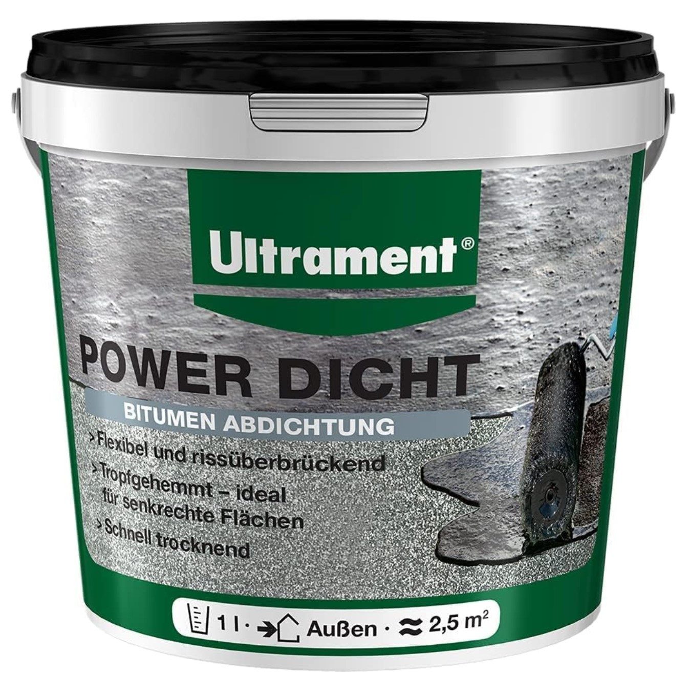 Ultrament Dichtstoff ULTRAMENT Power Dicht, Schwarz, 1 Ltr günstig online kaufen
