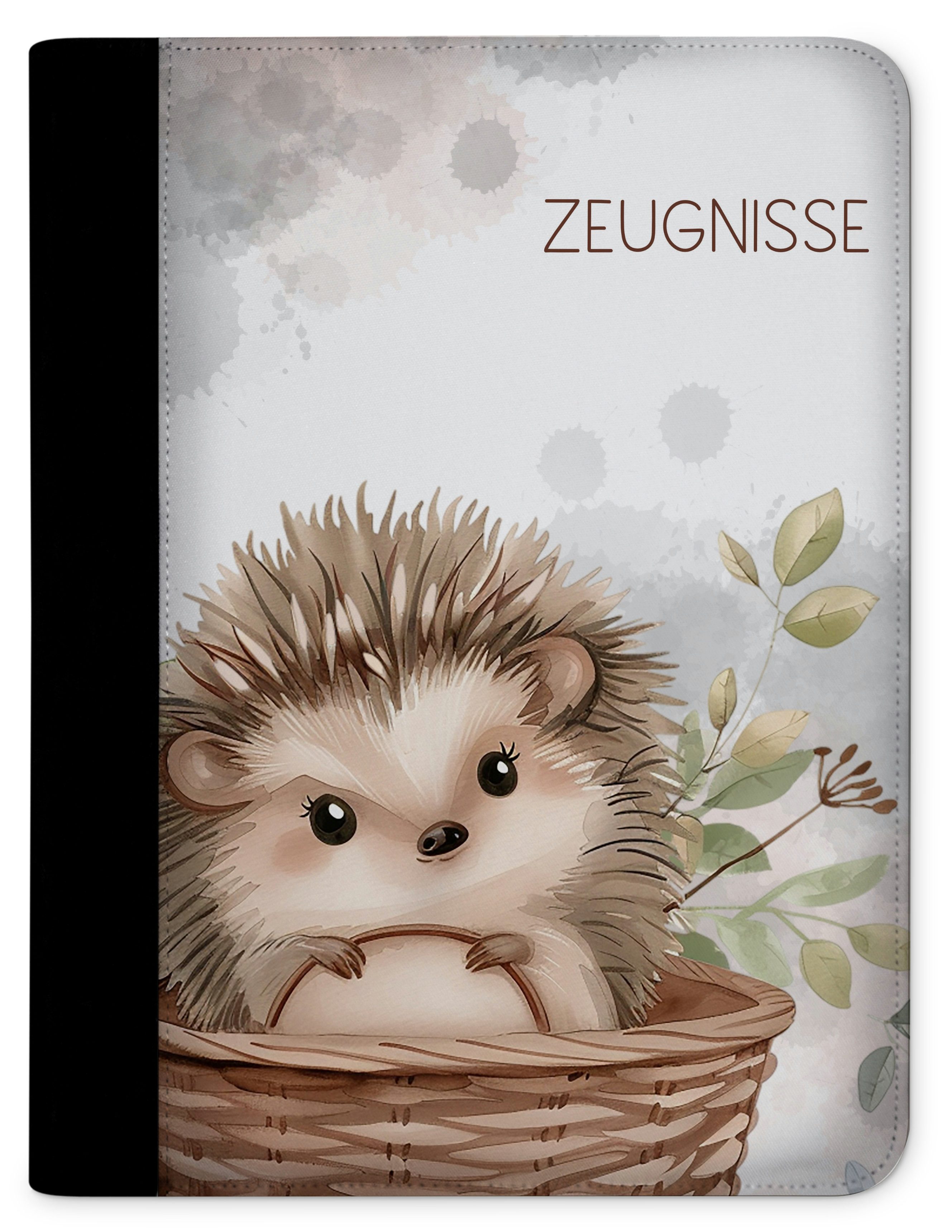 Schreibmappe Kinder Zeugnismappe, Dokumentenmappe, Ordner A4, Igel