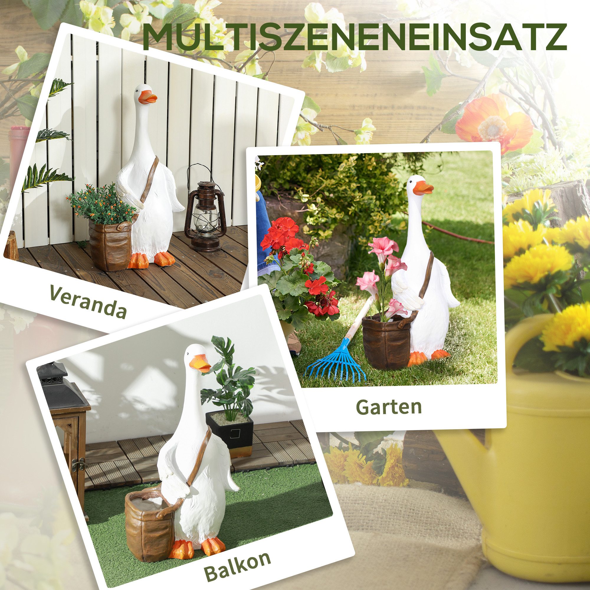 Thumbnail - MC Star Blumenkasten Pflanztopf Schwan mit Schulranzen Design Übertopf mit (Entwässerungsbohrung für Indoor und Outdoor ...