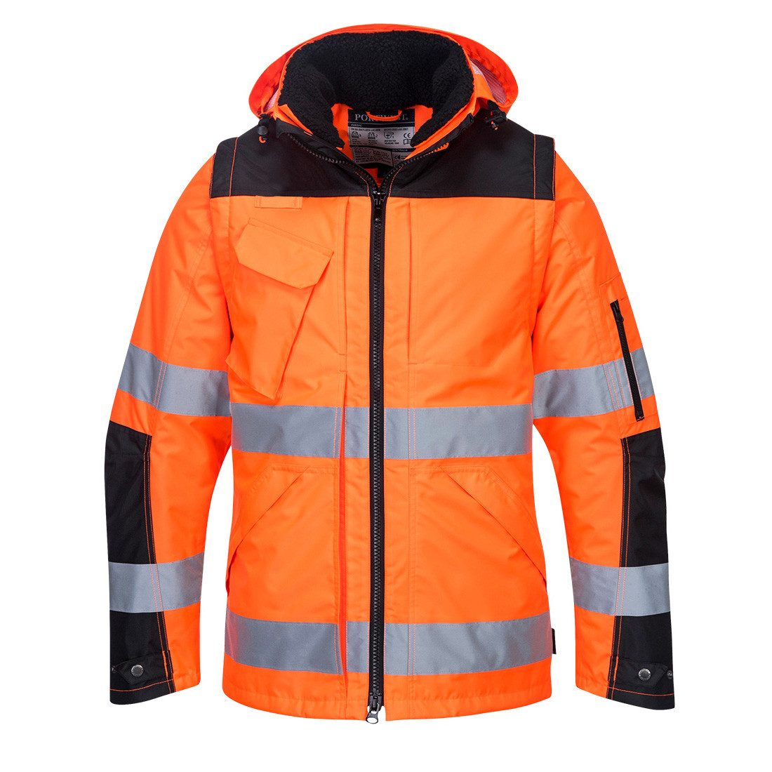 Portwest Arbeitsjacke C469 - Warnschutz Pro 3-in-1 Kontrast Winterjacke Extrem wasserabweisende, umweltbewusste Gewebeausrüstung