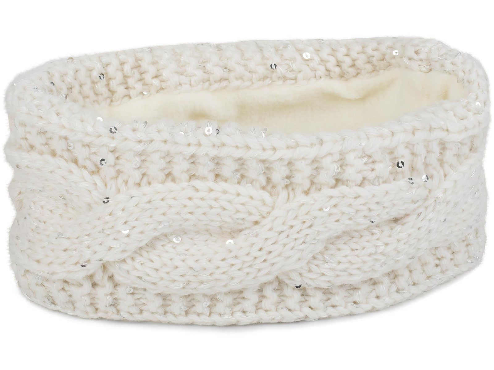 styleBREAKER Stirnband Grobstrick Stirnband mit Pailletten (1-St) günstig online kaufen