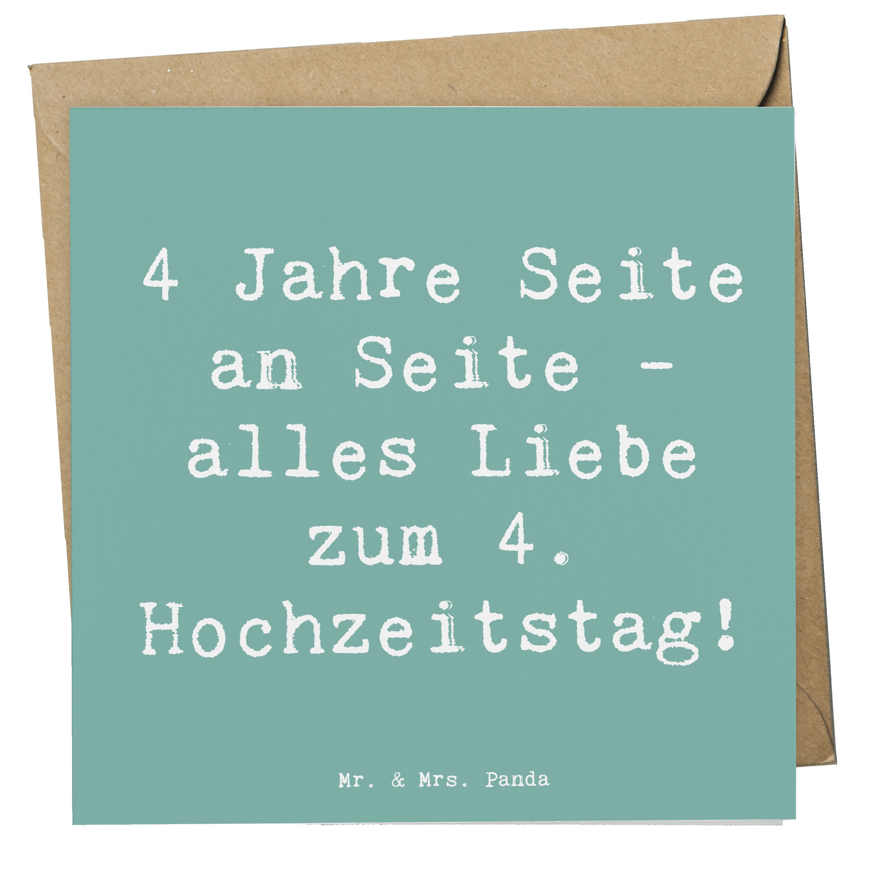 Grußkarte 4. Hochzeitstag Seidenhochzeit - Meeresbrise - Geschenk, Ehejubiläum