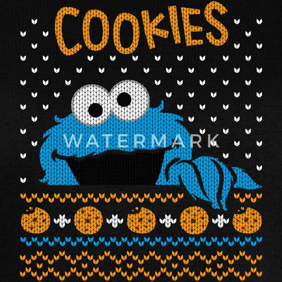Spreadshirt Sweatshirt Sesamstraße Krümelmonster Ugly Xmas Damen Premium Pullover (1-tlg)