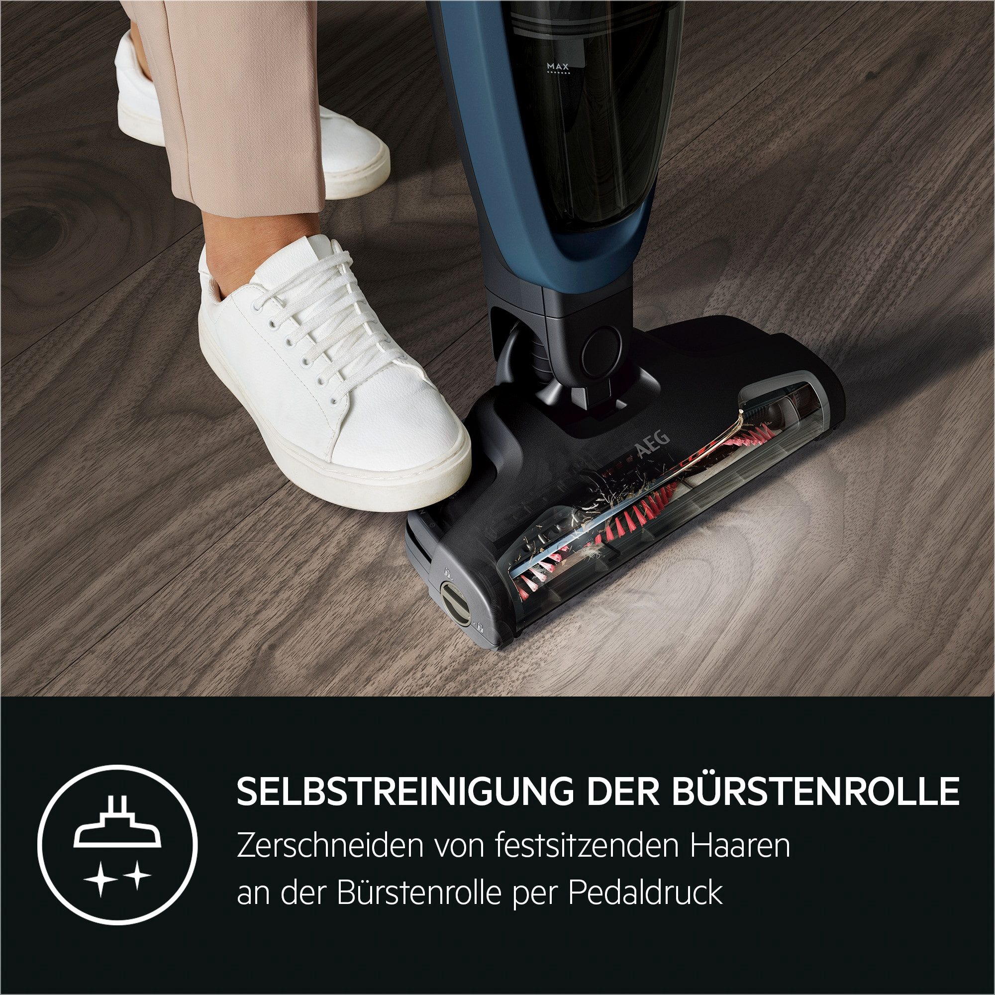 AEG Akku-Stielstaubsauger QX7 Akku-Staubsauger kabellos / Akku-Laufzeit: bis zu 50 Min. / Farbe, AEG-DEU-CS01-EPP-POM