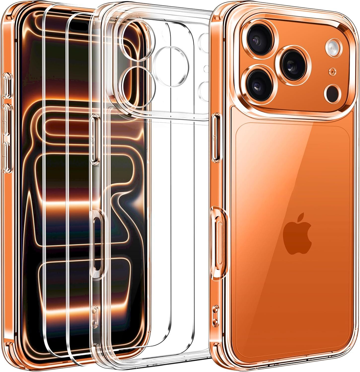 MSM Handyhülle Hülle + 2X Schutzglas für iPhone 17 Pro / 17 Pro Max Panzerfolie KLAR