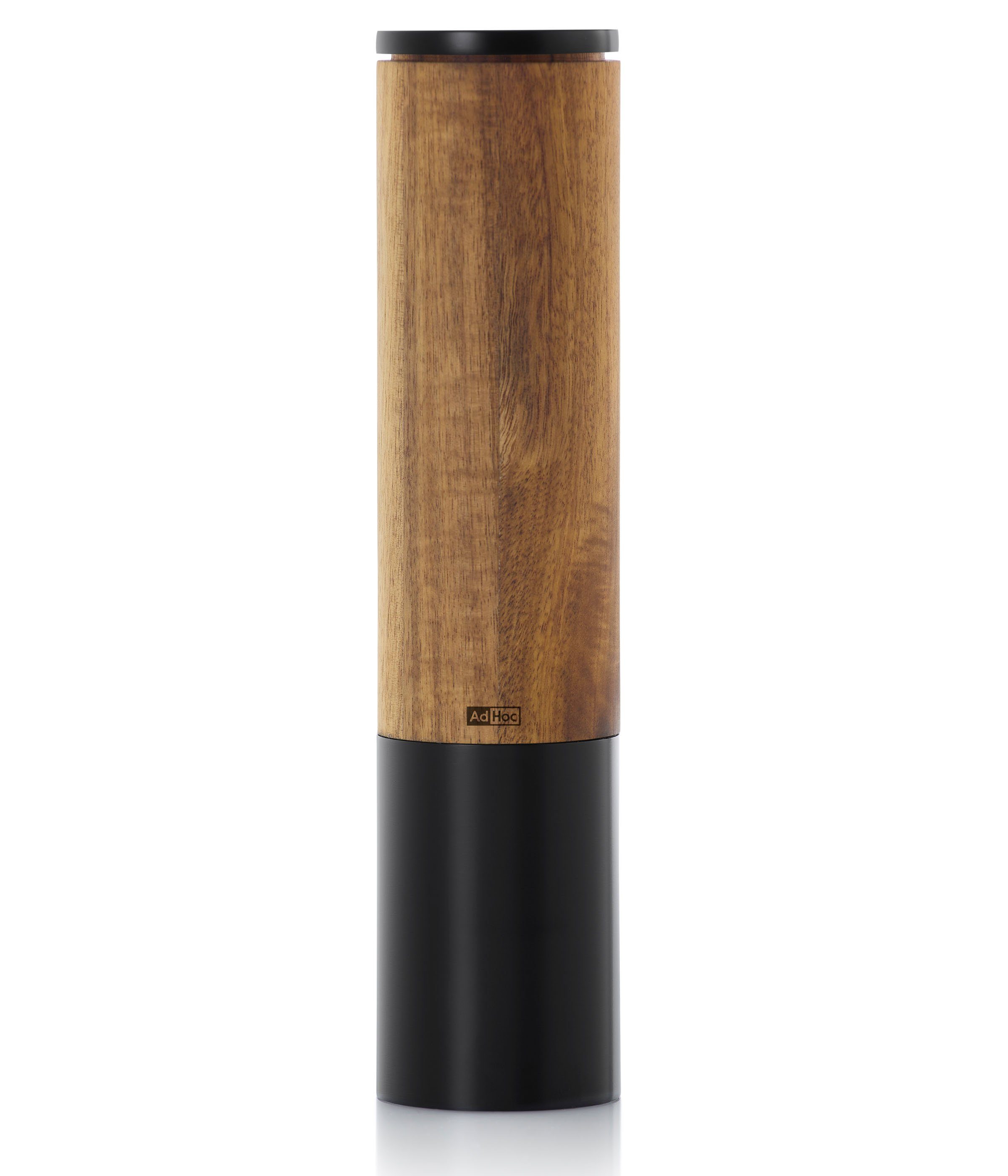 AdHoc Salz-/Pfeffermühle eMill.5 elektrisch, (1 Stück), Hochwertiges Keramik-Mahlwerk, Gehäuse aus Holz & Edelstahl, LED-Licht