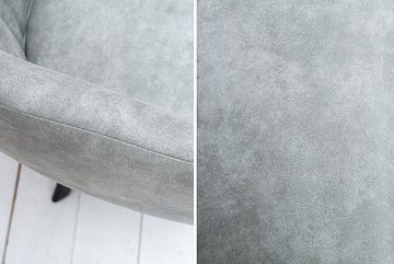 riess-ambiente Polsterstuhl LUCCA stone grau / schwarz (Einzelartikel, 1 St), Esszimmer · Microfaser · Metall · mit Armlehne · Retro Design