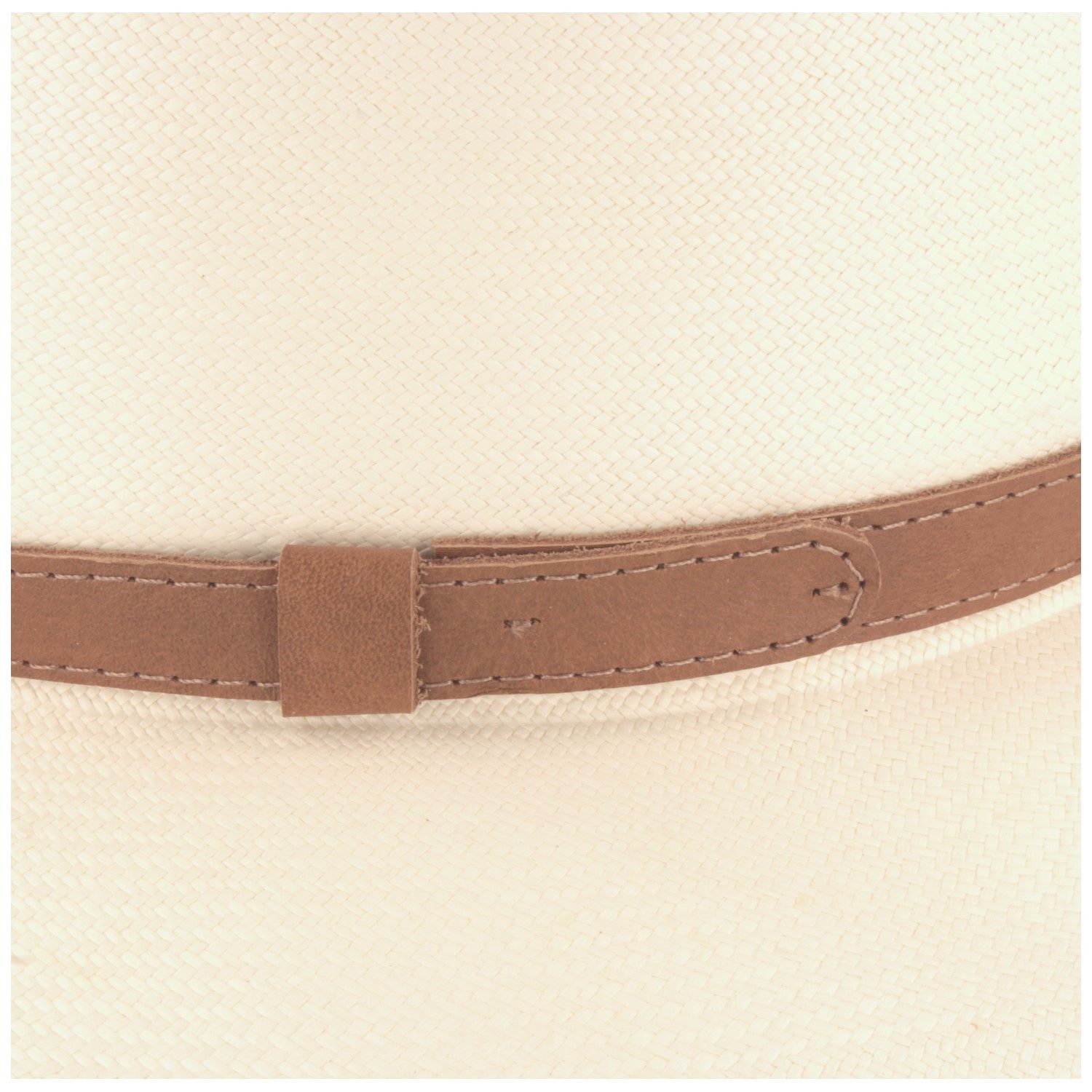 Breiter Strohhut Monte Cristi Panama Traveller mit Ledergarnitur und Einfass UPF 50+