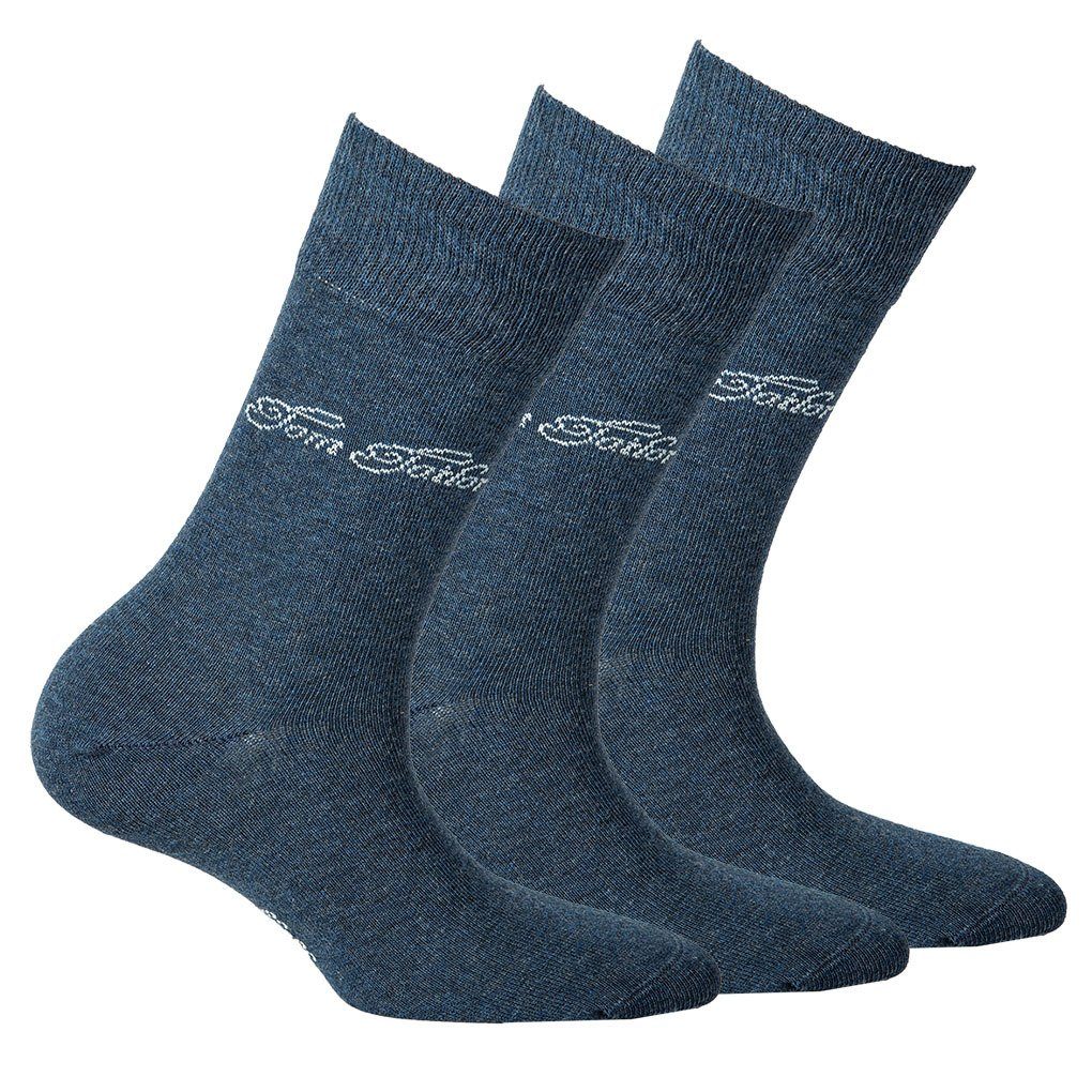 TOM TAILOR Kurzsocken 3er Pack Damen Socken - Basic, einfarbig Blau