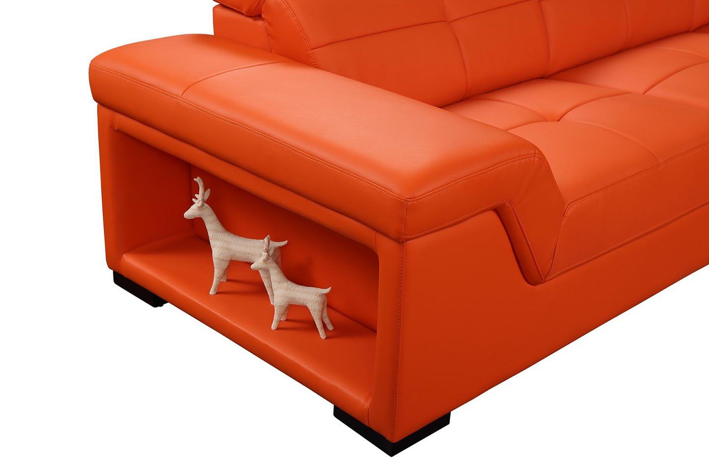 Wohnlandschaft XXL Ecksofa Ecksofa Designer Couch Tisch U-Form JVmoebel Leder Sofa