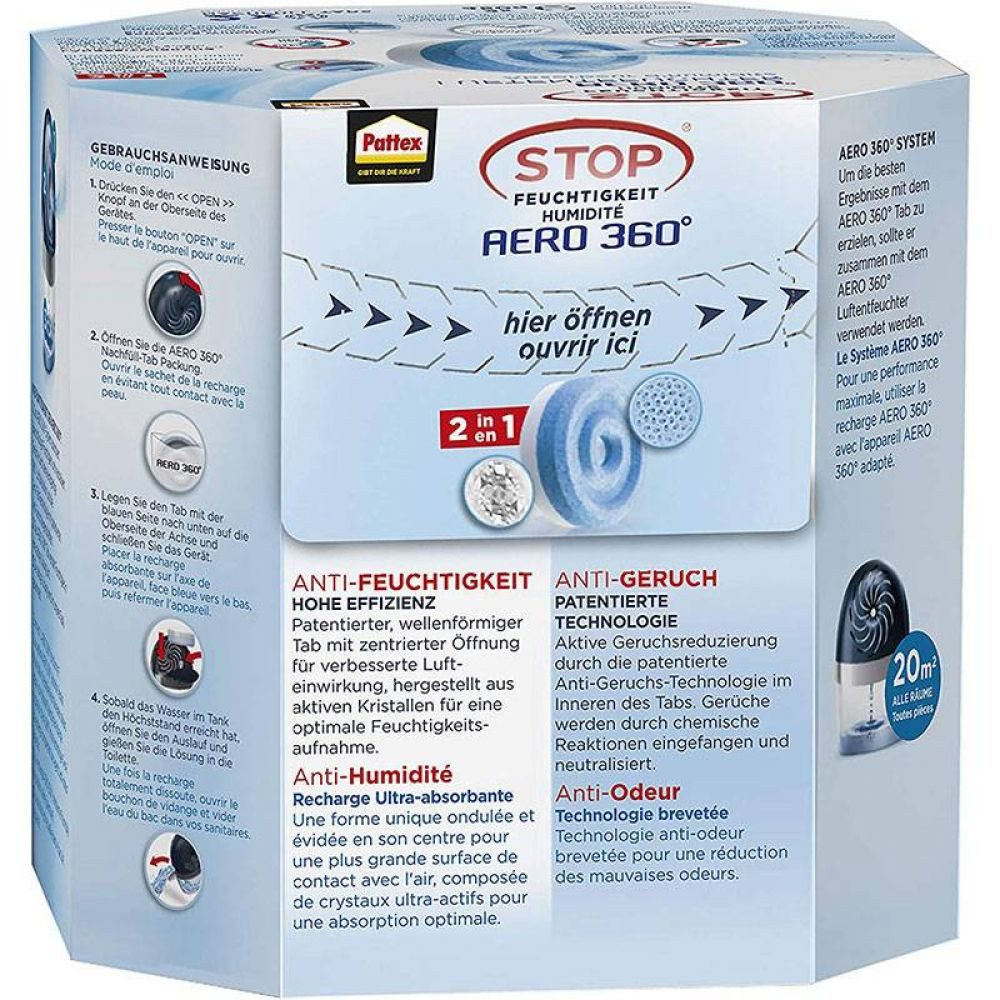 Pattex Luftbefeuchter Pattex Luftentfeuchter Aero 360 Grad 2x450g Nachfülle günstig online kaufen