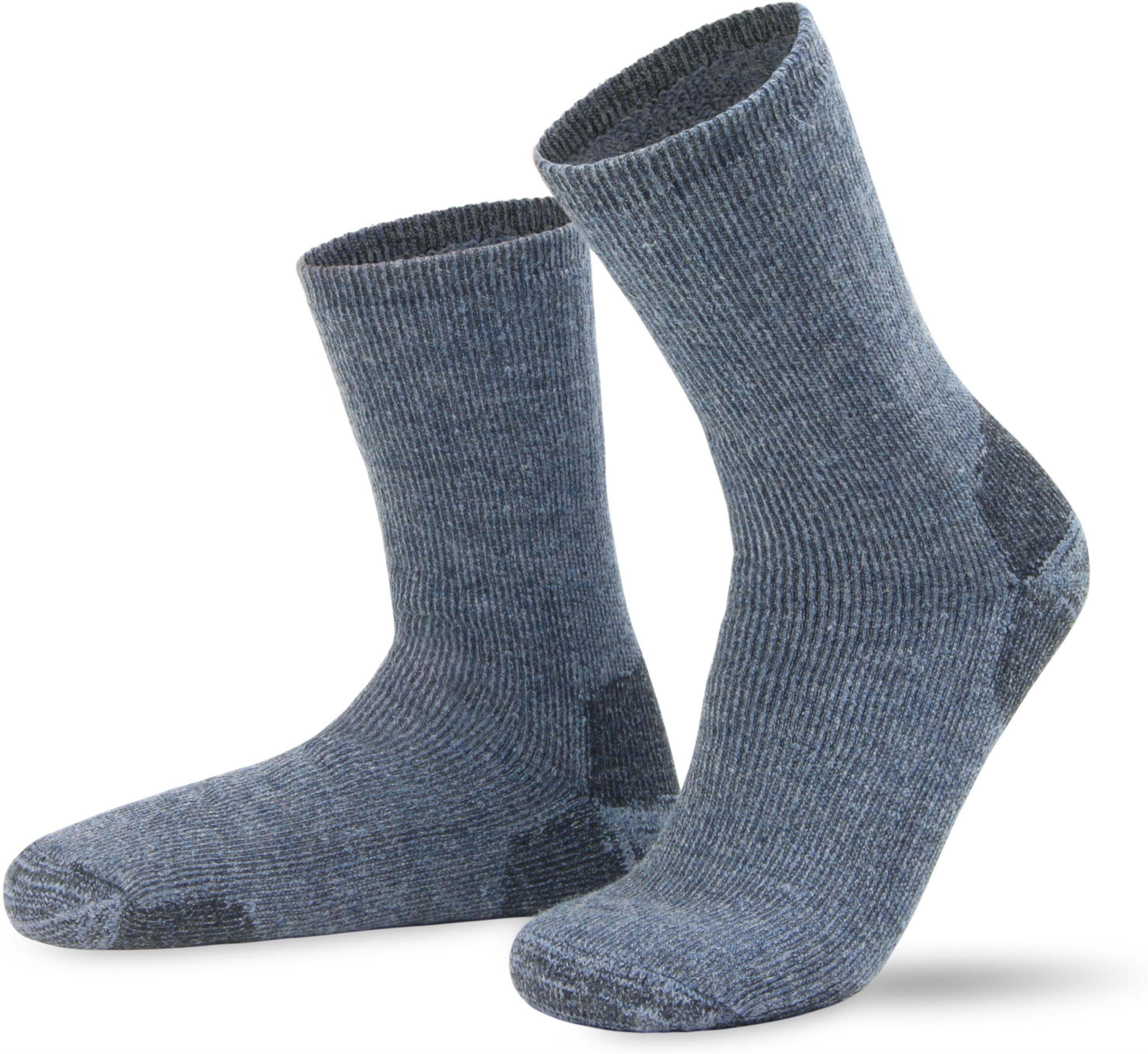 extrem normani reißfest (2 2 robust Outdoorsocken Blau Arbeits- Paar Thermosocken und und Paar)