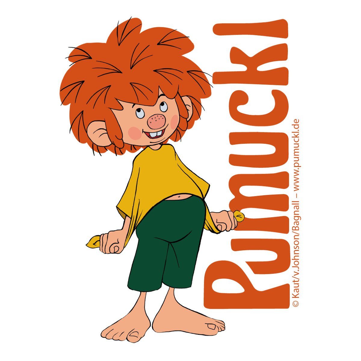 Spreadshirt Aufkleber Pumuckl Mit Verschmitztem Lächeln Und Logo Sticker Aufkleber