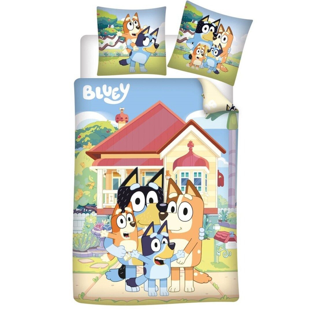 Bluey Bettwäsche Bluey und Bingo Kinder Flanell Bettwäsche 2tlg. Set, 2 teilig, 135/140x200 65x65 cm - 100% Baumwolle