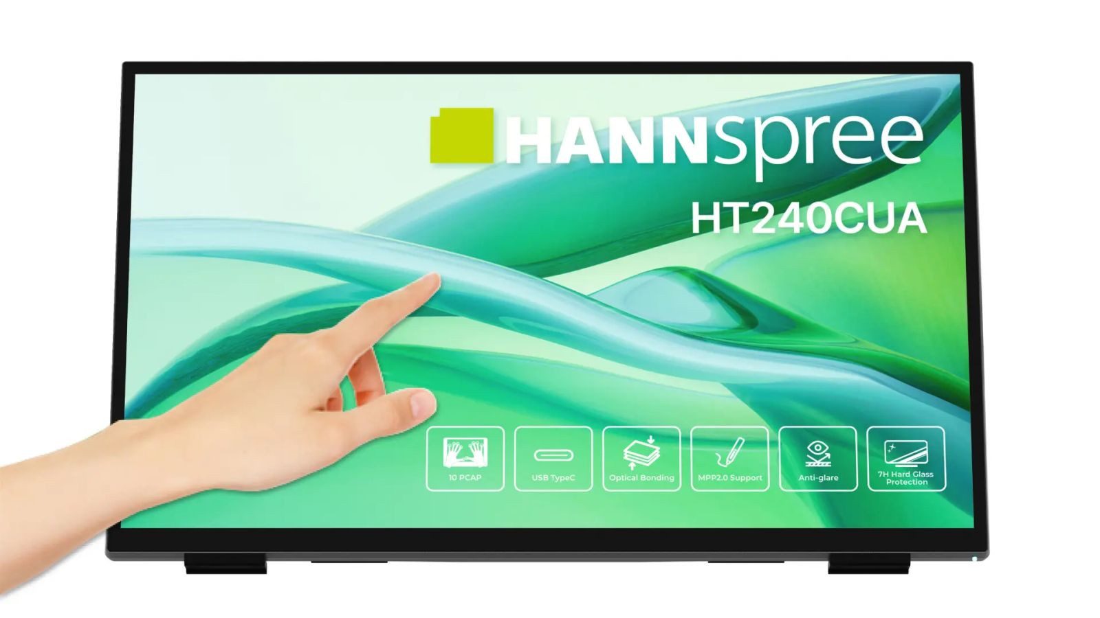 Hannspree 60.4cm (23,8) HT240CUA 16:9 M-TOUCH HDMI+DP+USBC TFT-Monitor (1920 x 1080 px, Full HD, 6 ms Reaktionszeit, 100 Hz, VA, Touchscreen, Lautsprecher)