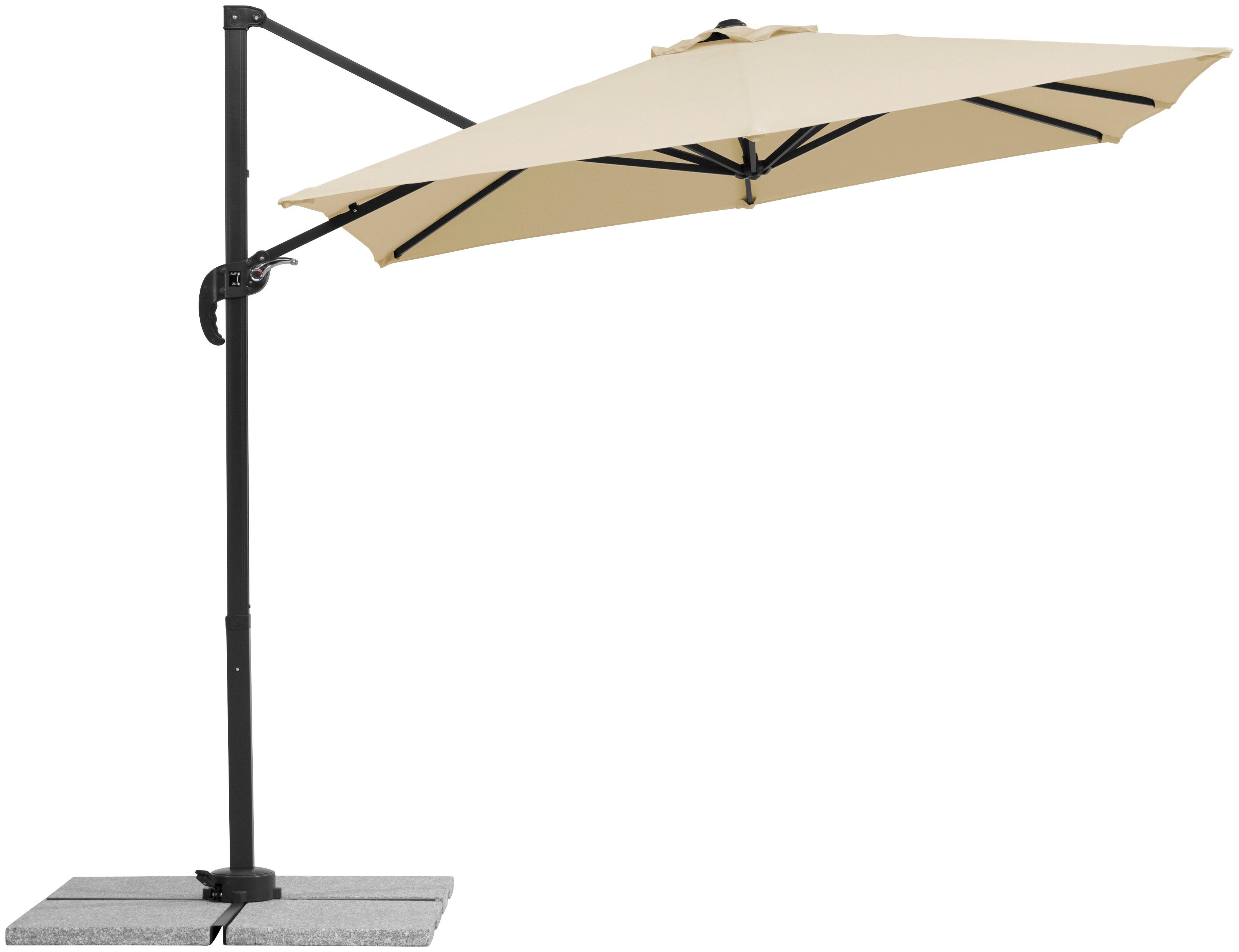 Schneider Schirme Ampelschirm Rhodos Junior, LxB: 230x230 cm, mit Schutzhülle, ohne Wegeplatten – Bild 2 von 5
