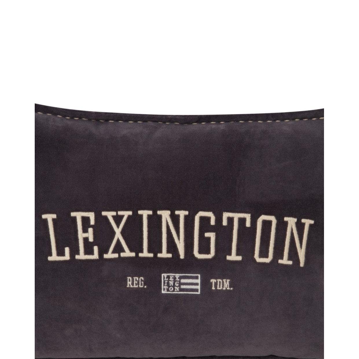 Velvet Kissen Cotton Message Organic Kissenhülle (40x60), Logo LEXINGTON Gray Lexington