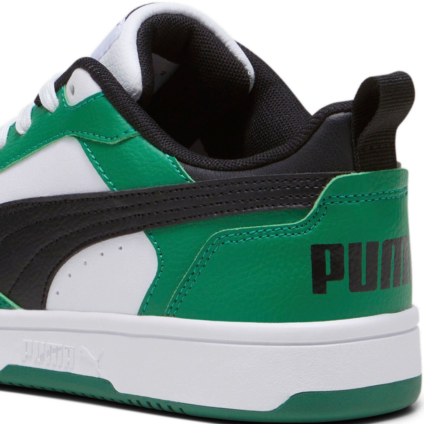 PUMA V6 LO White-PUMA Black-Archive REBOUND JR Sneaker Green PUMA