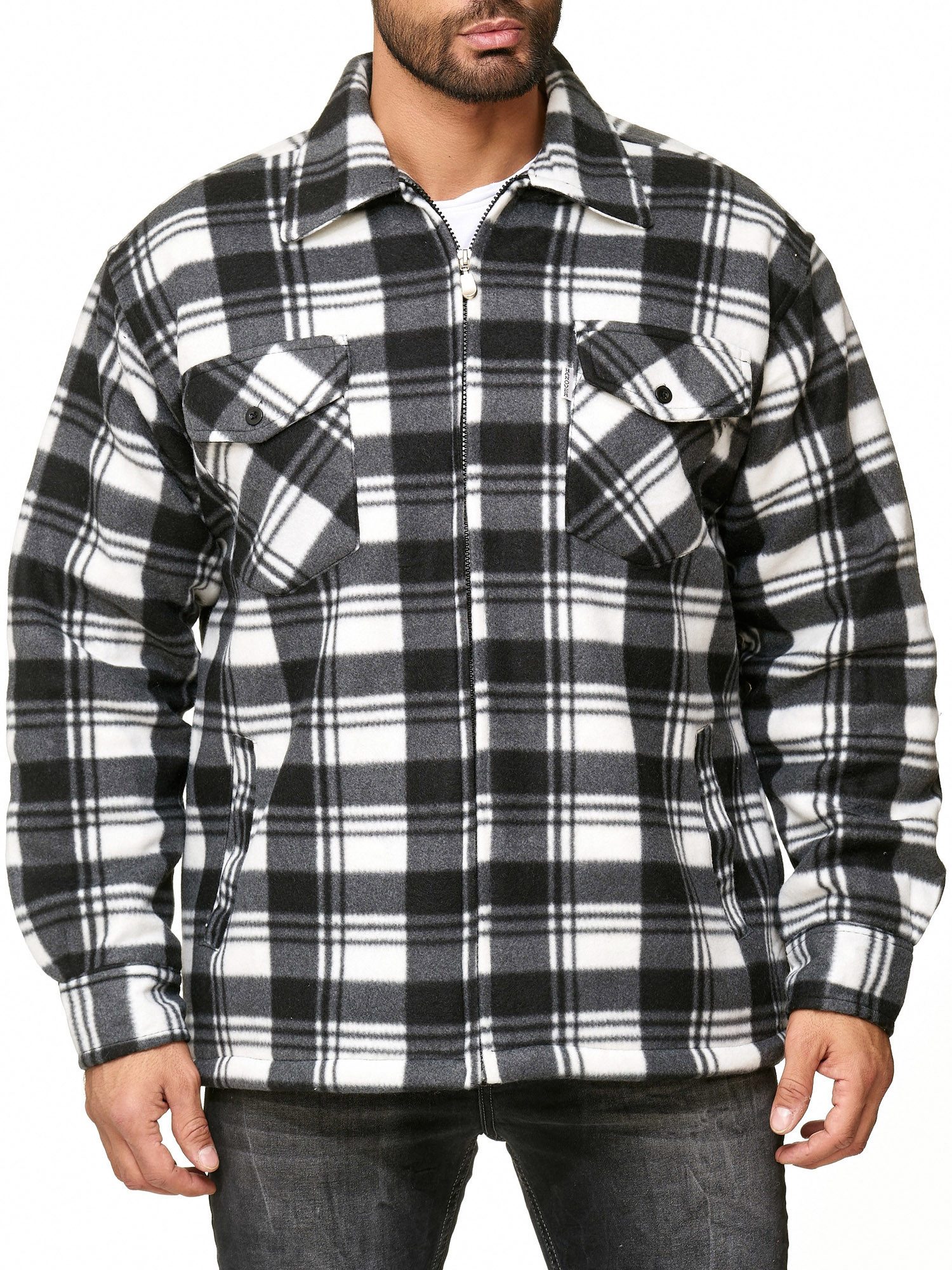 Egomaxx Blouson Thermohemd Holzfäller Gefütterte Kariert Flanell (1-St) günstig online kaufen
