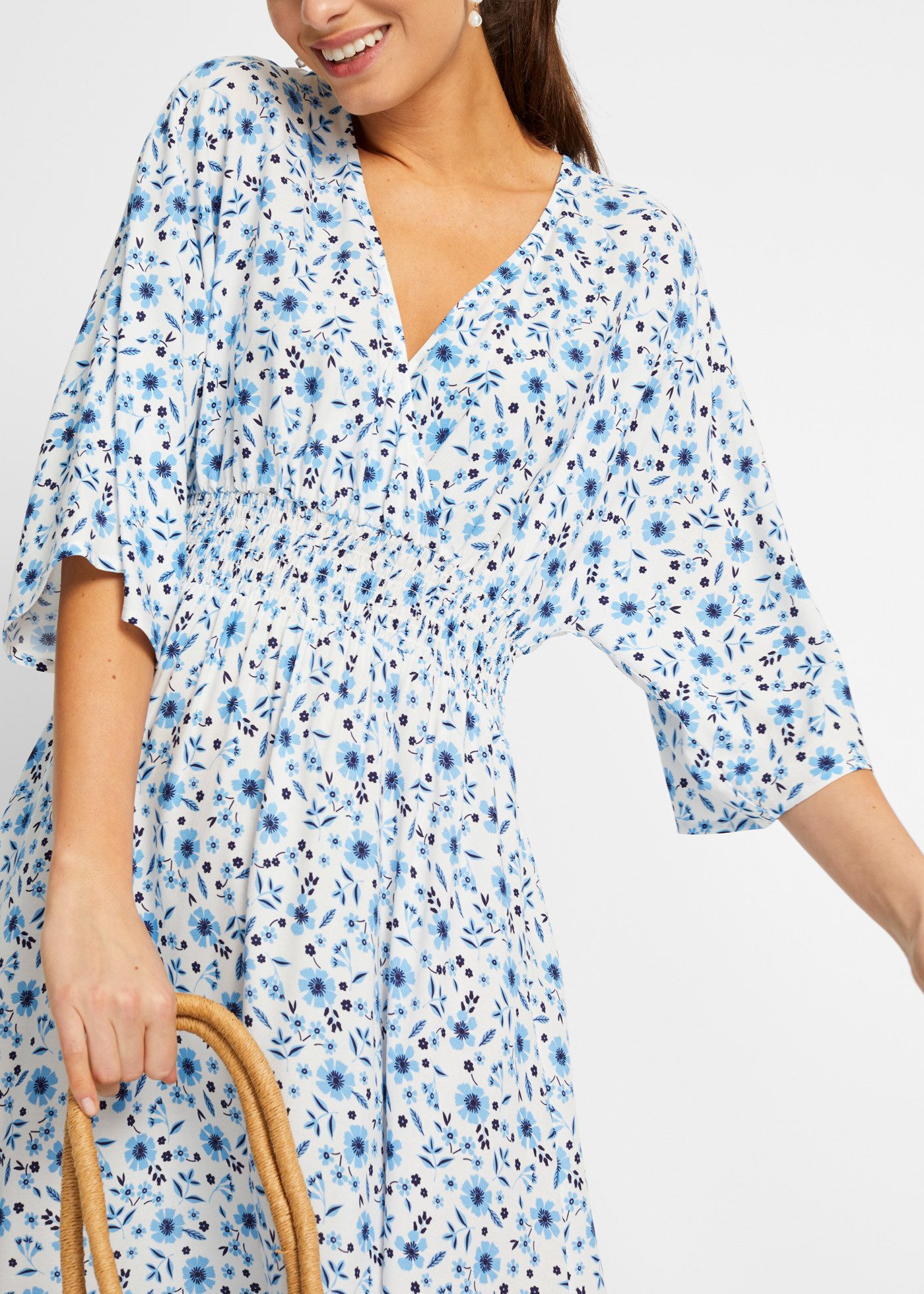 bonprix Maxikleid aus Viskose, ausgestellte Passform, eleganter Stil, mit Druck