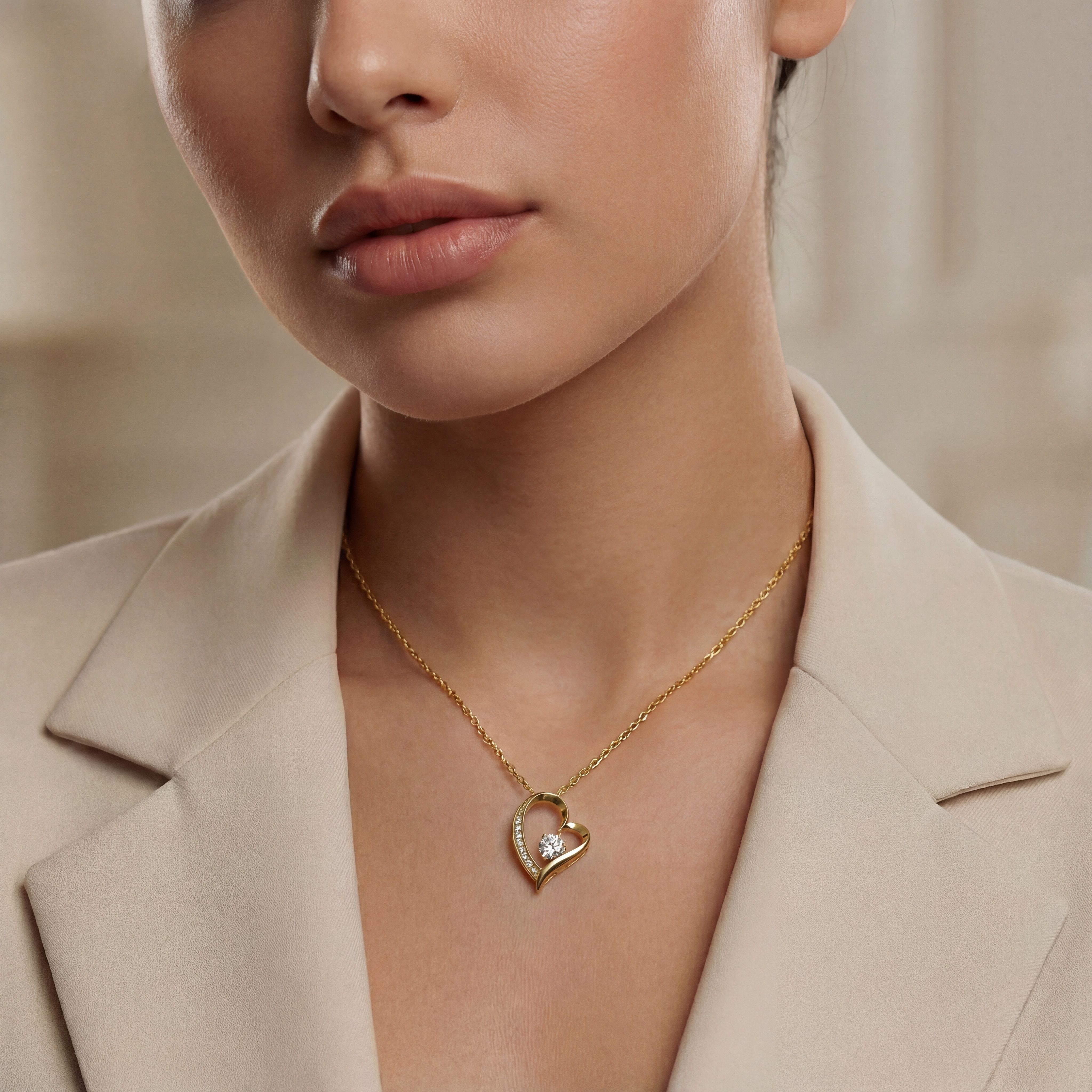 salazar.plus Kette mit Anhänger Elegante 925 Silber vergoldete Luxus Damenkette mit Herzanhänger, Luxuriöse 925er Herzkette vergoldet – romantisches Geschenk