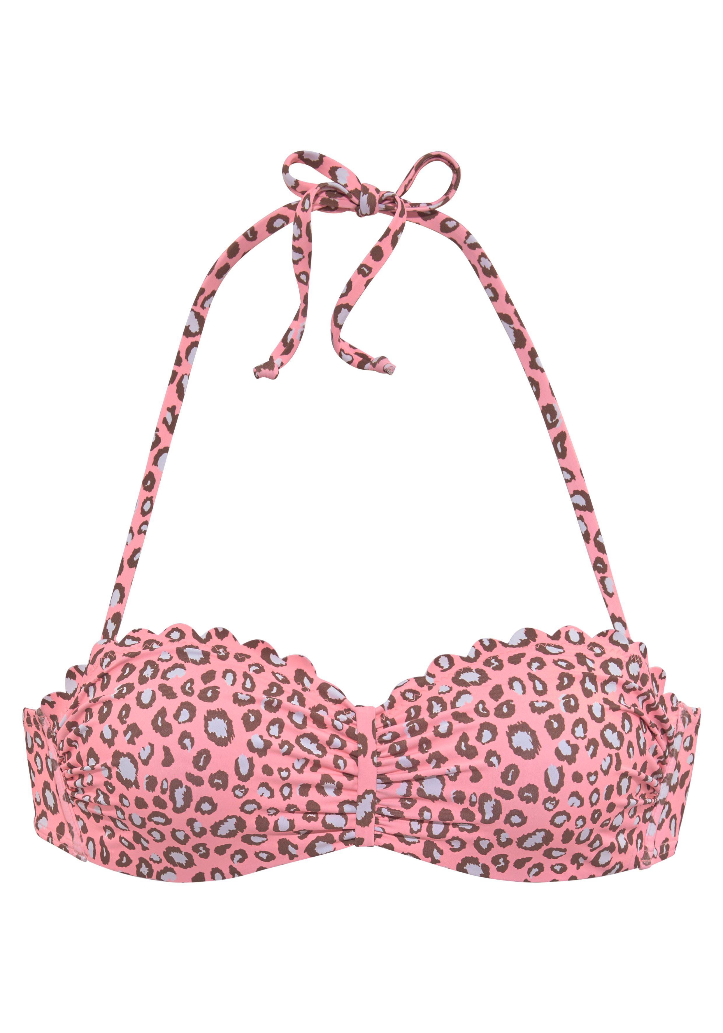 LASCANA Bügel-Bandeau-Bikini-Top Mae, farbenfroher Animalprint, wattierte günstig online kaufen
