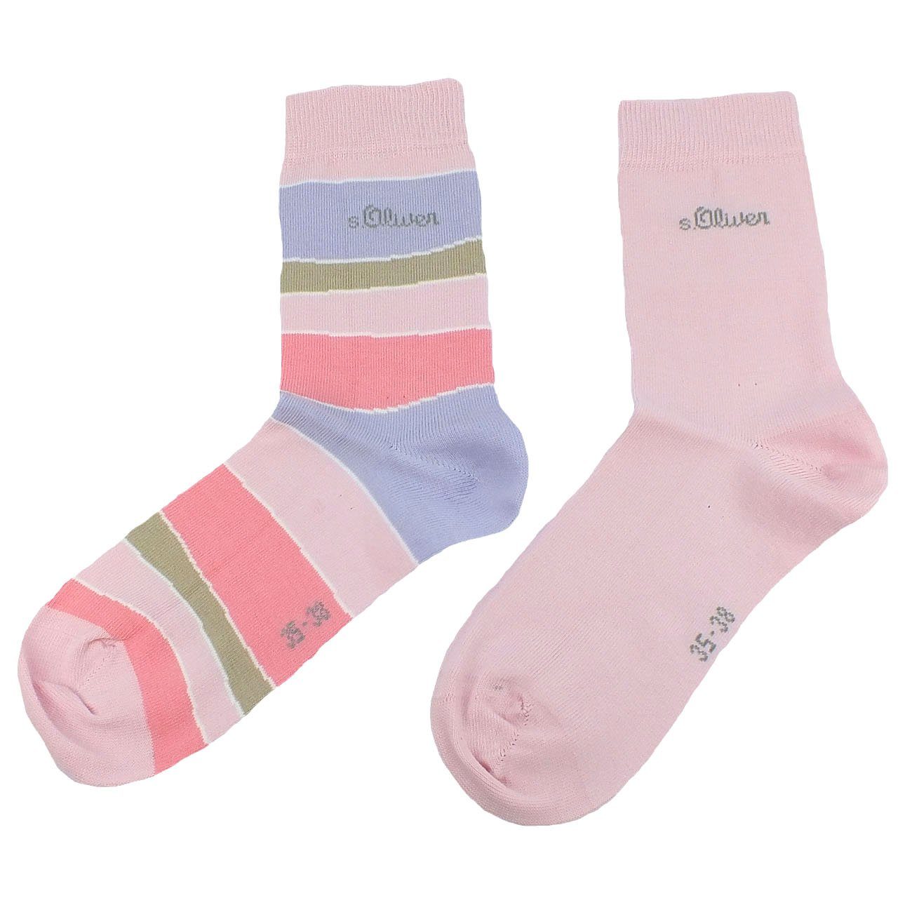 s.Oliver Langsocken s.Oliver Socks (Packung, 2-Paar, 2 Paar) Damen Unisex Herren Socken Freizeitsocken Baumwolle