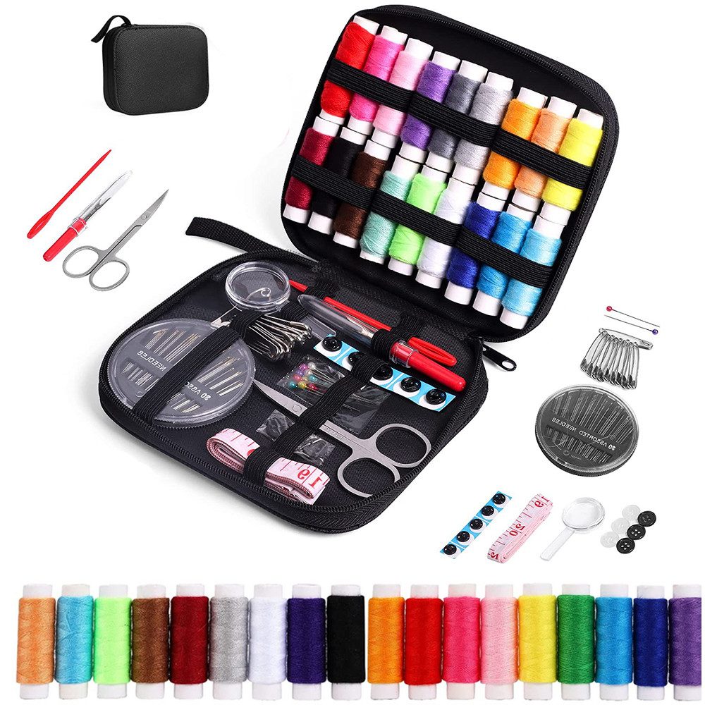 TUWENA Nähkästchen Reise-Nähset, Tragbares Mini Nähset, 86 Stück Nähzubehör