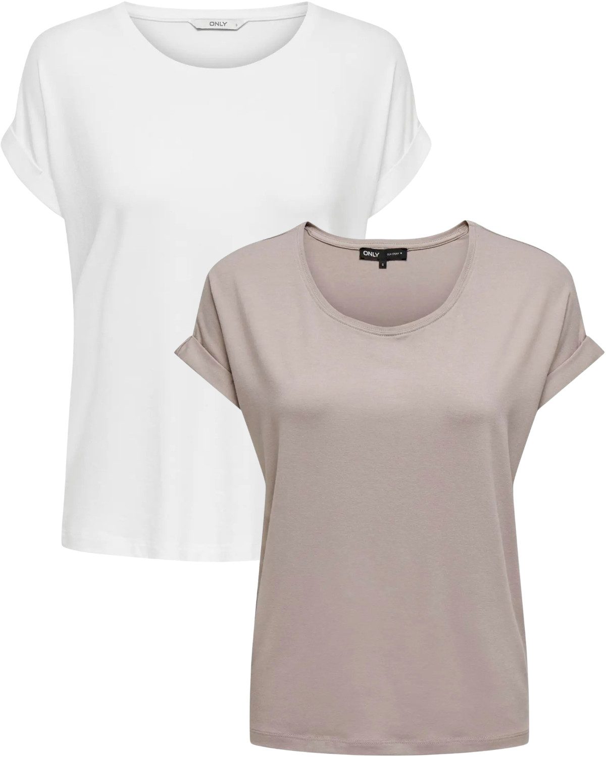 ONLY T-Shirt Stilvolles Basic Shirt mit Rundhalsausschnitt (2er-Pack) unifa günstig online kaufen
