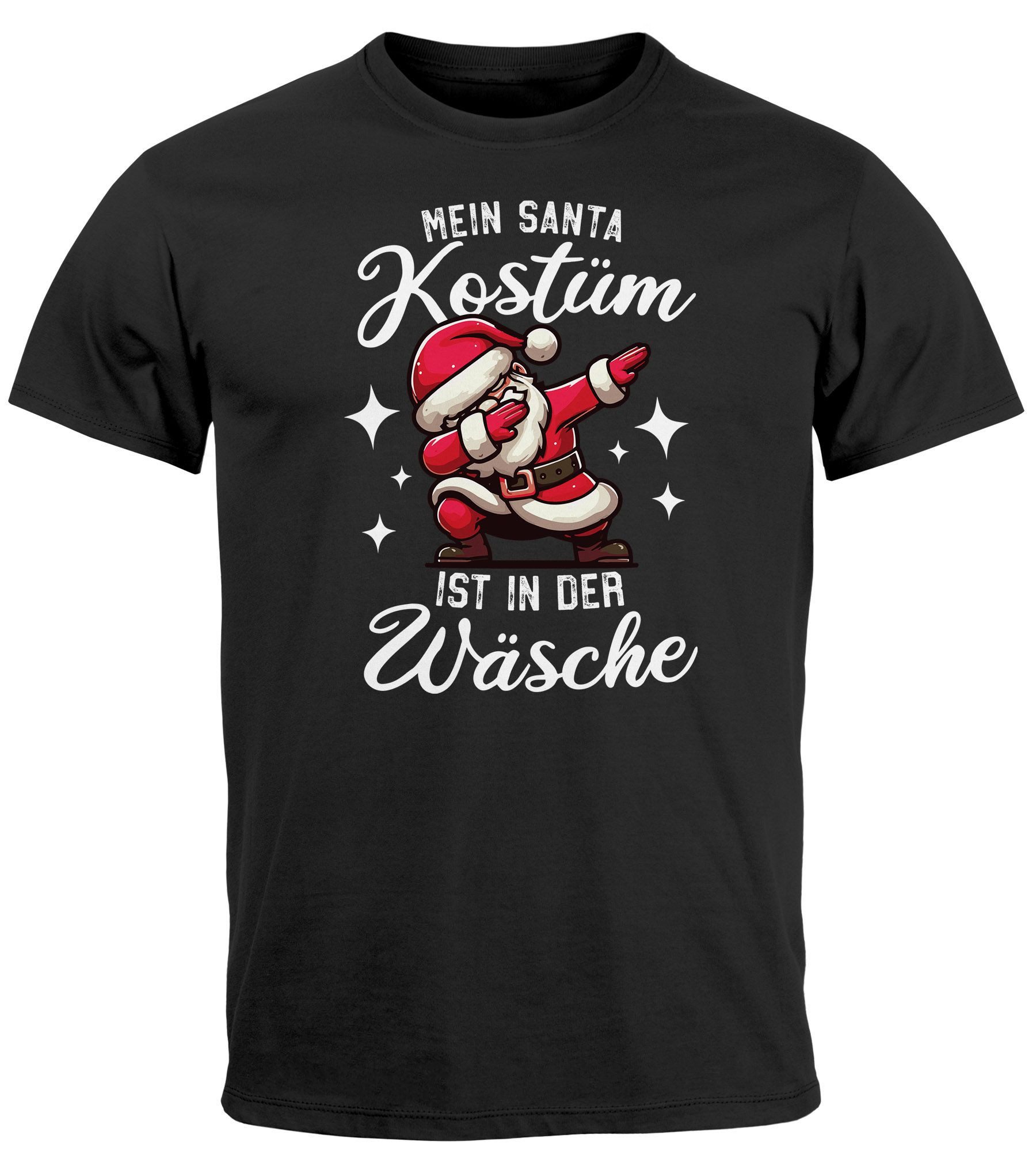 Print-Shirt Herren T-Shirt Weihnachten Mein Santa Kostüm ist in der Wäsche