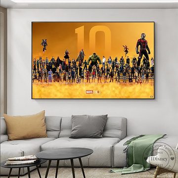 TPFLiving Kunstdruck (OHNE RAHMEN) Poster - Leinwand - Wandbild, Disney Marvel Superheros - Infinity War - Die Unendlichkeit-Saga (Leinwand Wohnzimmer, Leinwand Bilder, Kunstdruck), Leinwand bunt - Größe 20x30cm
