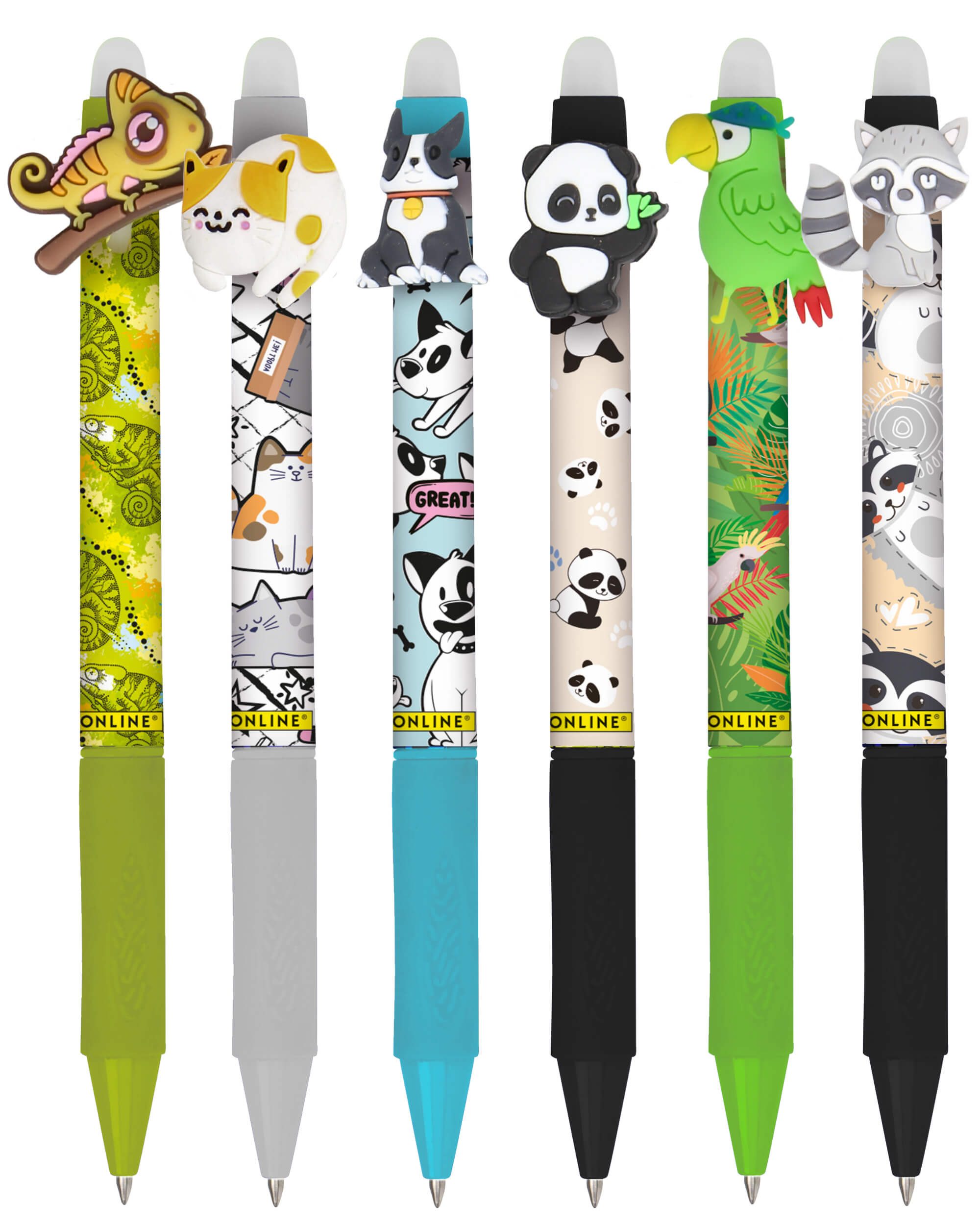 Online Pen Gelroller magiXX Fun Tiere, Radierbare Gelschreiber, 6 Stück