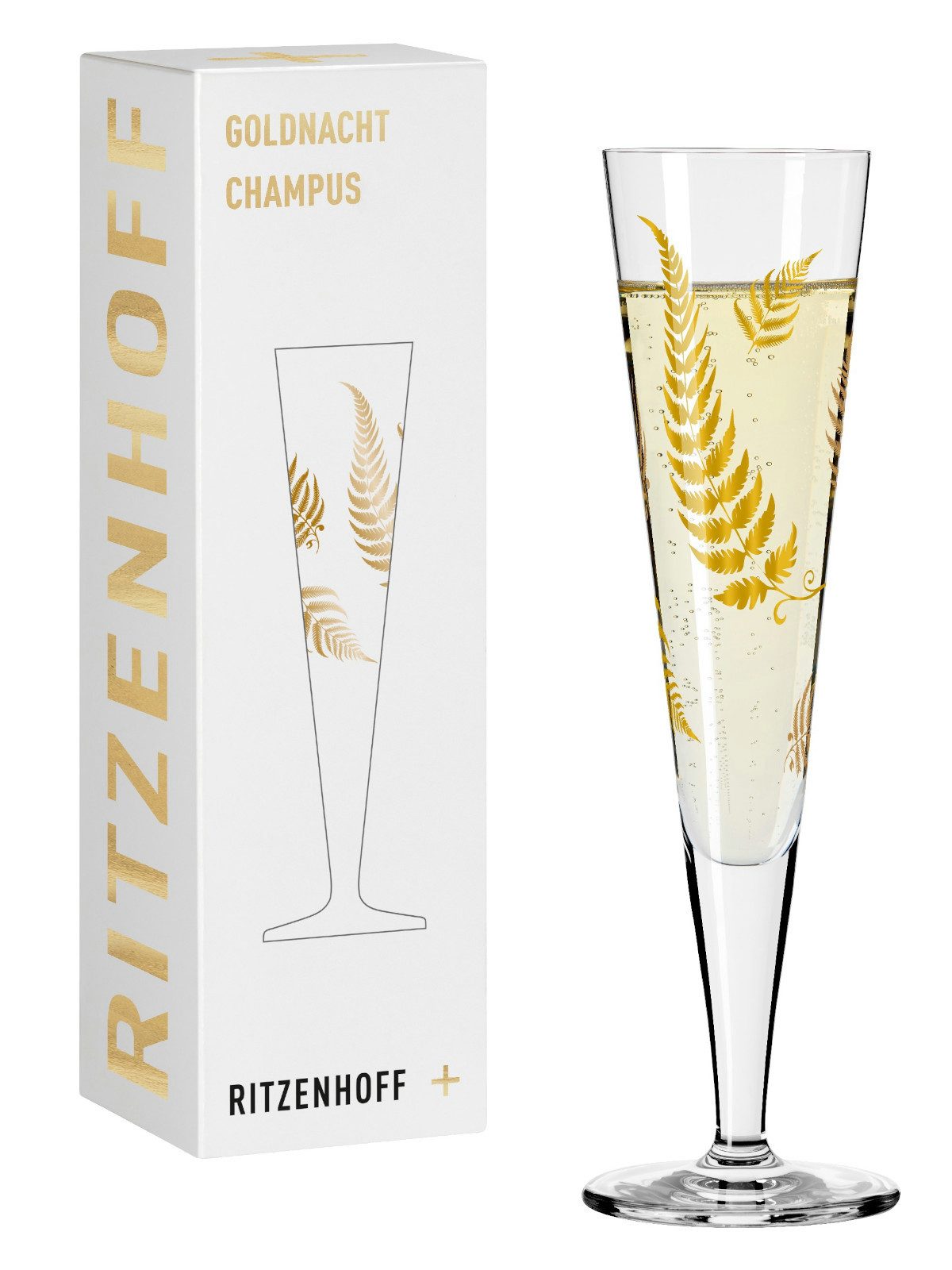 Ritzenhoff Champagnerglas Goldnacht Champusglas (Z. Mubaza) #48 F25, Kristallglas