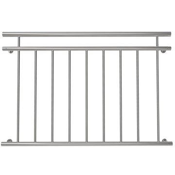 Mucola Brüstungsgeländer Balkongeländer Fenster Geländer Edelstahl Silber V2A Handlauf, 100 cm Länge, 90 cm Höhe, Stück, Premium-Geländer, V2A Edelstahl