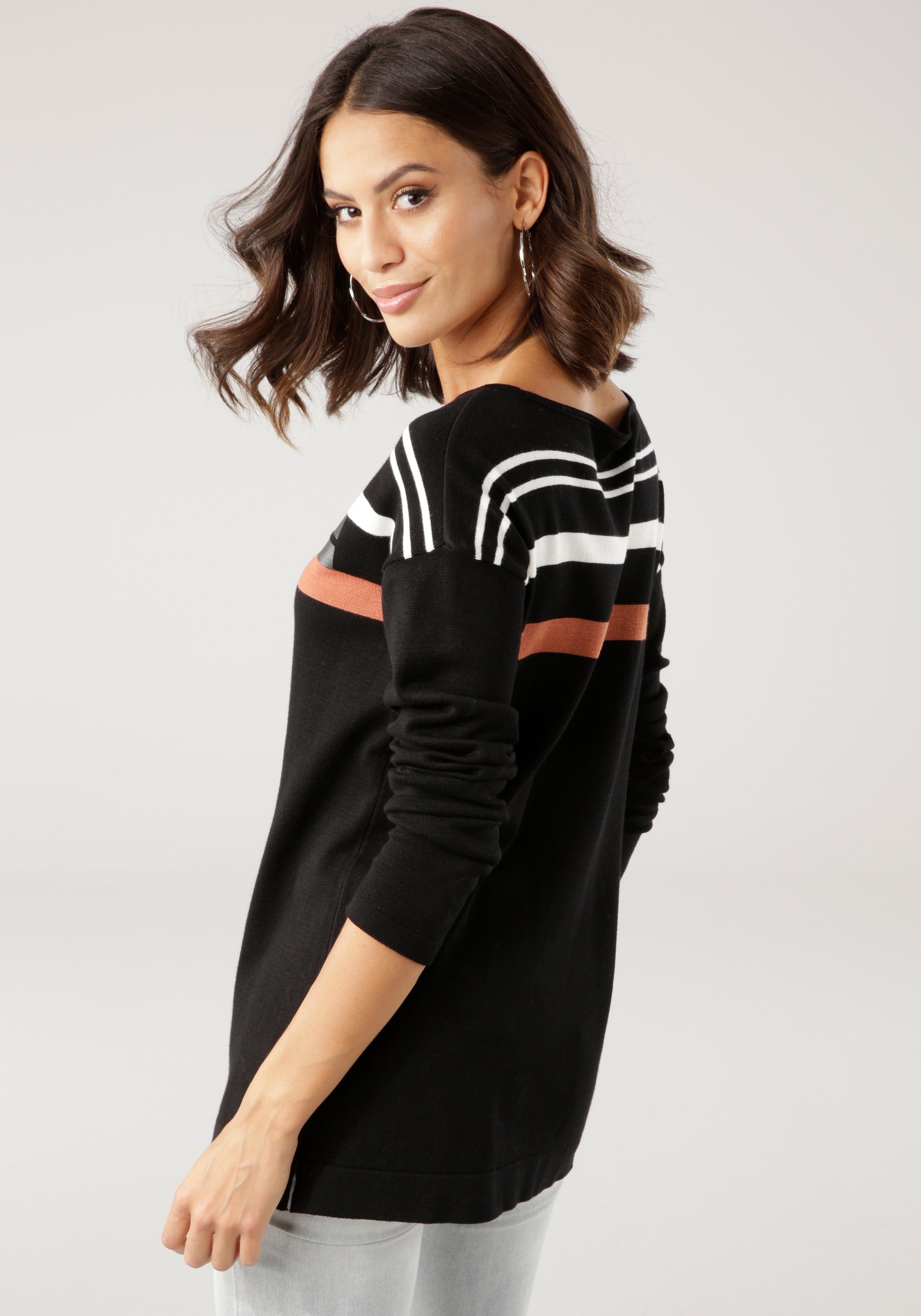Laura Scott Strickpullover in Streifen-Design mit günstig online kaufen