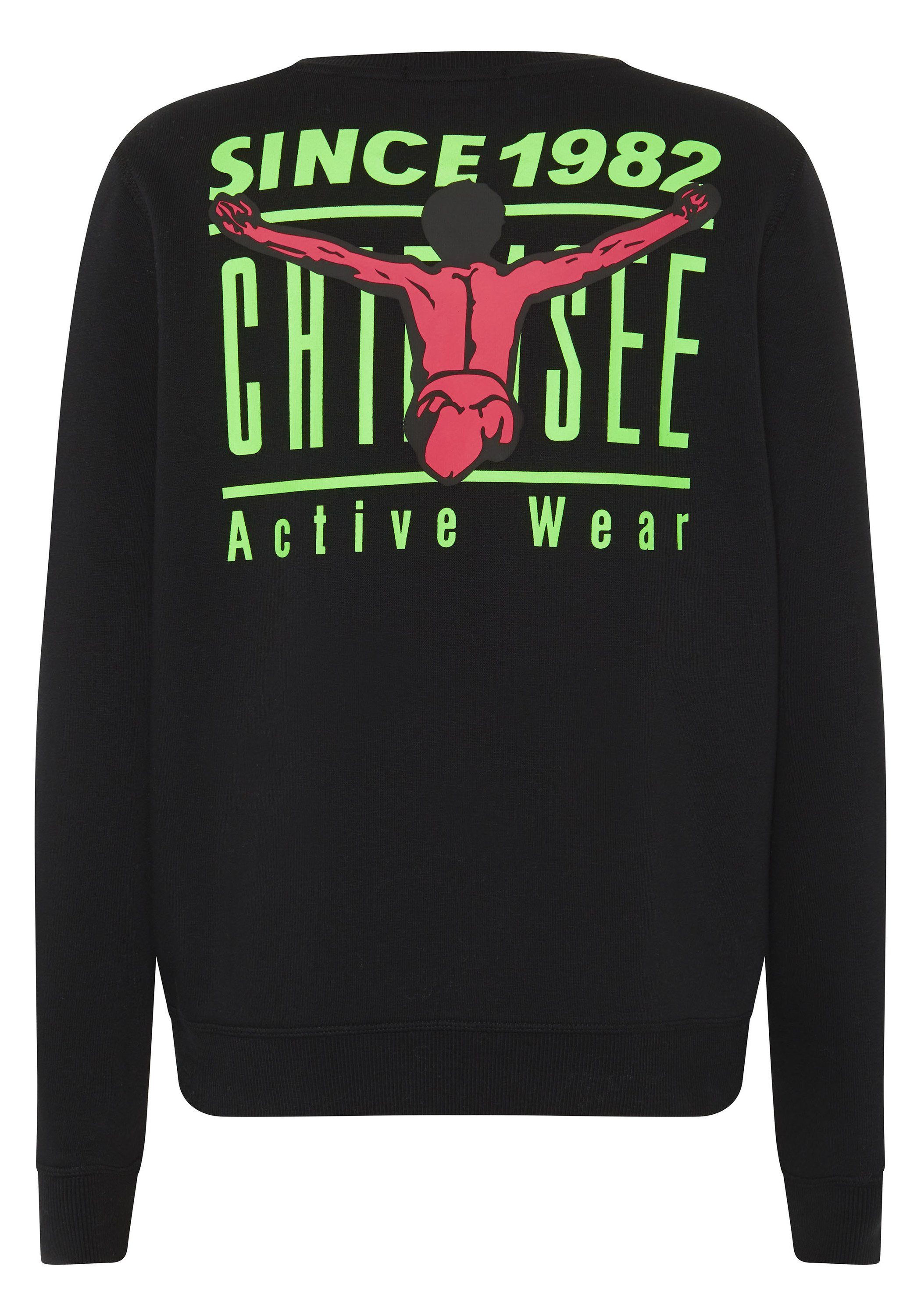 1 Chiemsee Deep Sweatshirt mit 19-3911 Sweater Black Jumper-Print