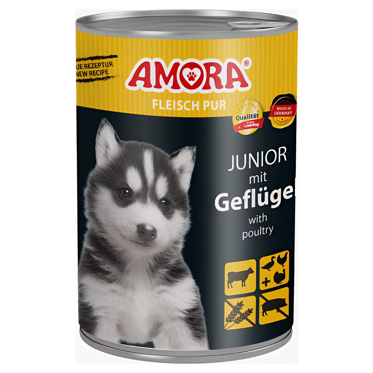 Amora Fleisch Pur Junior mit Geflügel 400 g, für: Hund