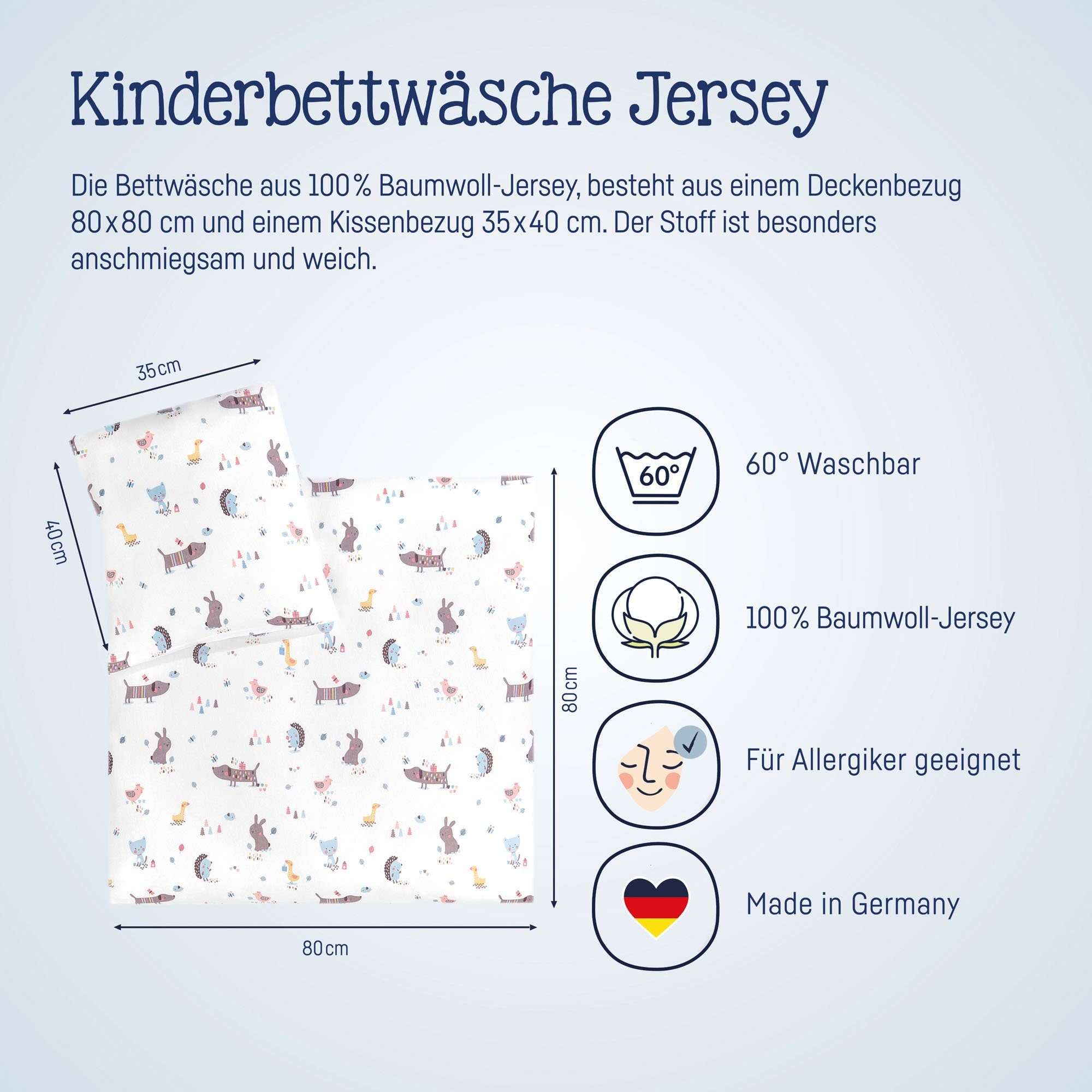 Julius Zöllner Kinderbettwäsche Crazy Animals, Jersey, günstig online kaufen