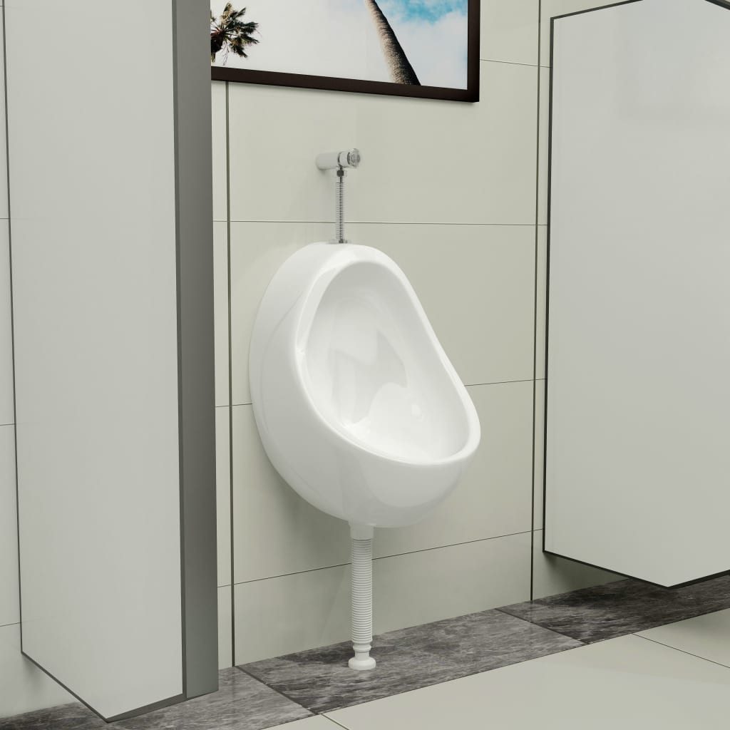 vidaXL Urinal, Wandurinal mit Spülventil Keramik Weiß