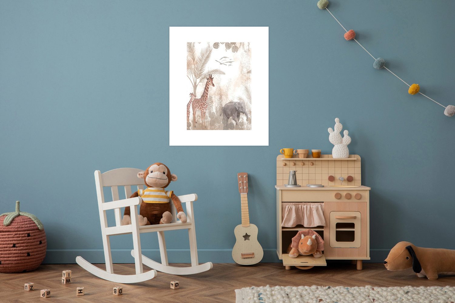 Bild mit Rahmen oder Poster, Tiere im Dschungel