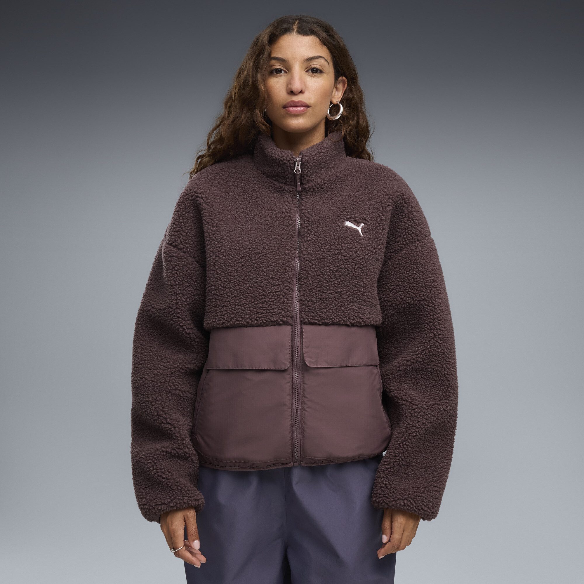 PUMA Funktionsweste RE:FIBRE Fleece Relaxed Jacke Damen