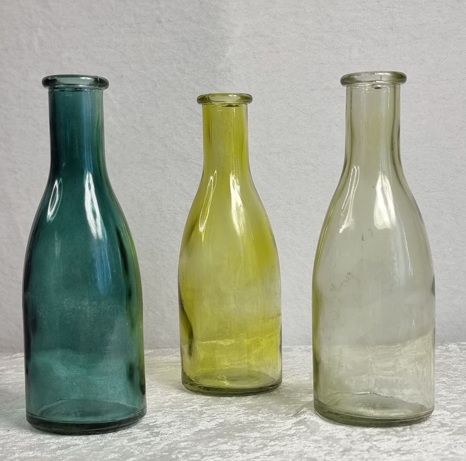 Glas 3er aus (Sparset, Glasflaschenvasen Rich set 3 Vasen), Sandra rosa Dekovase Grün,