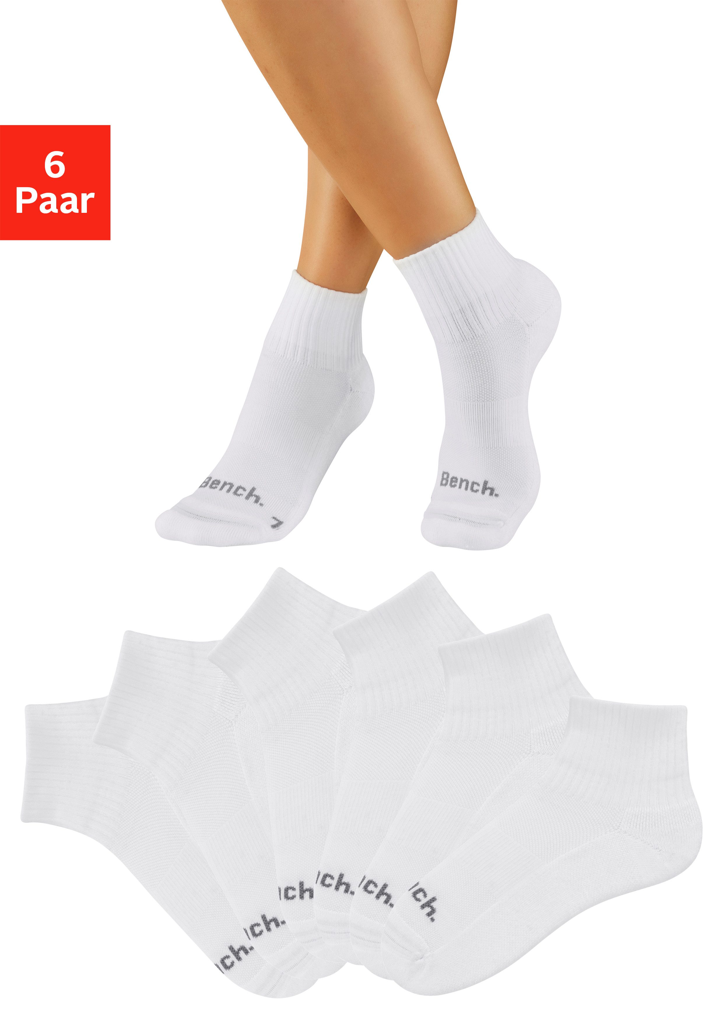 Bench. Kurzsocken Sportsocken Antiblasensocken für Damen Herren (Packung, 6-Paar, Gr. 35-38 bis 43-46) doppellagig, beugt Blasen vor. € 19,99, (€ 3,33 pro 1 Stk).